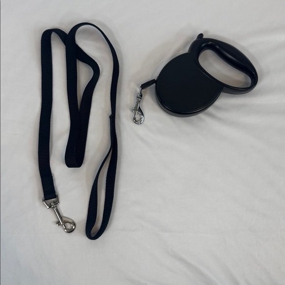 Other - Black Retractable Dog Leash & short black leash - NWOT